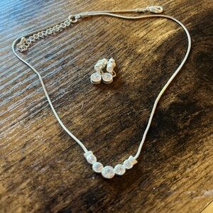 Elegant Silver Necklace and Earring Set